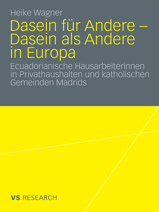 Title details for Dasein für Andere--Dasein als Andere in Europa by Heike Wagner - Available